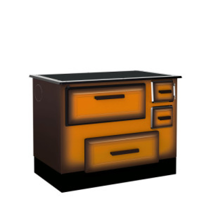 Alfa Plam šporet na čvrsto gorivo 55 DE LUX R ST-L + poklon Metalac duboka šerpa MAXIMUS 16cm/1,6lit