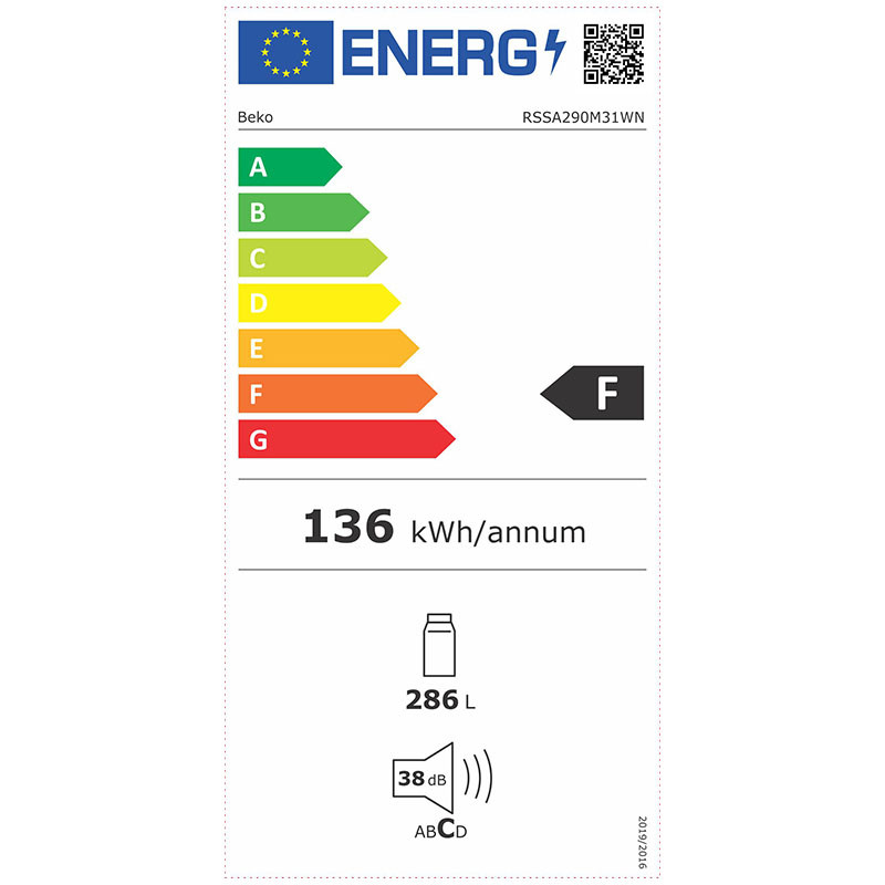 Beko frižider RSSA290M31WN