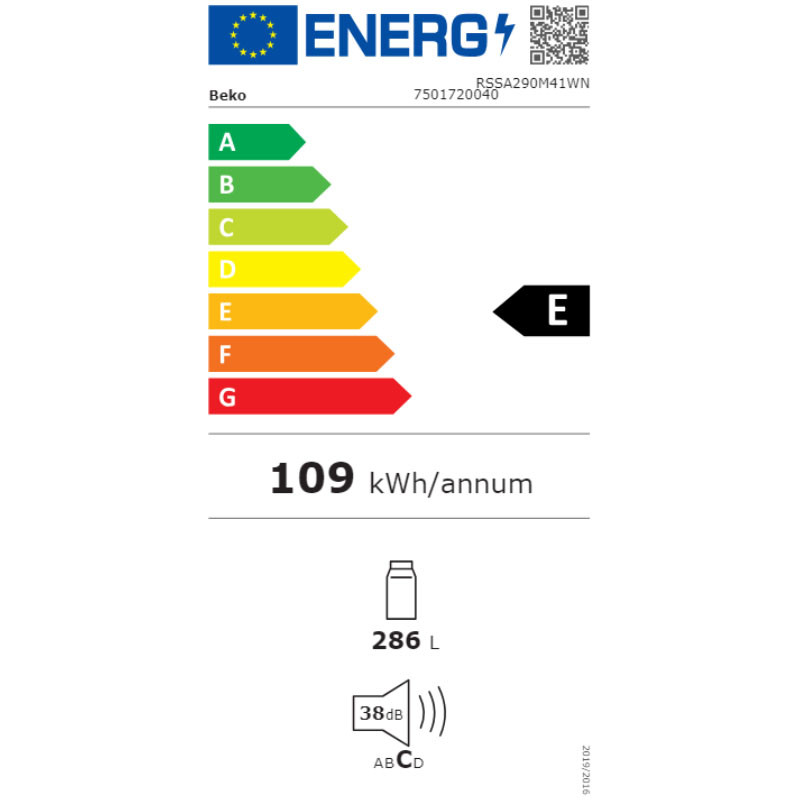 Beko frižider RSSA290M41WN