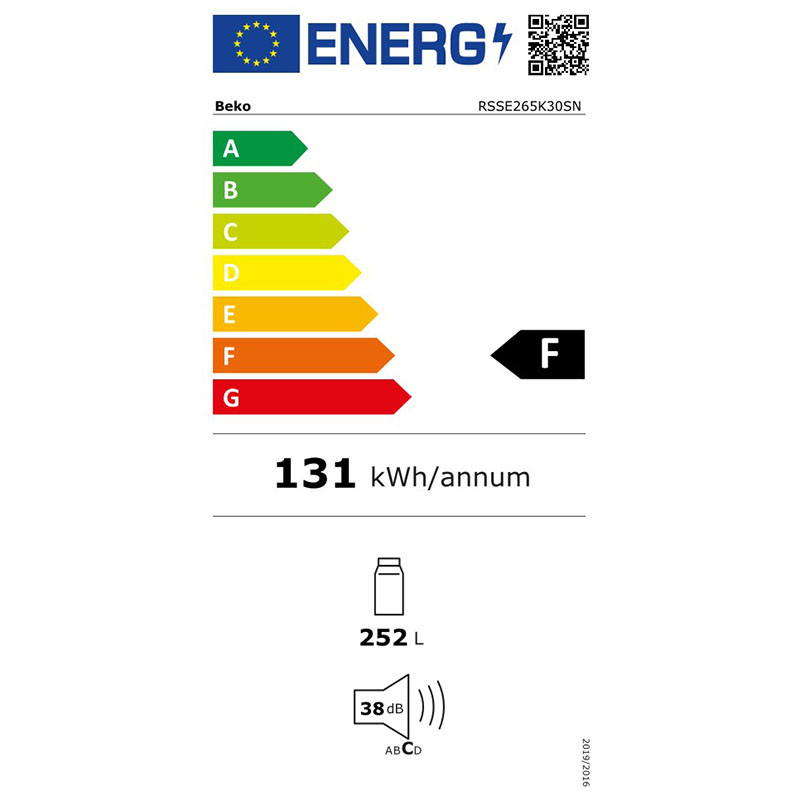 Beko frižider RSSE265K30SN