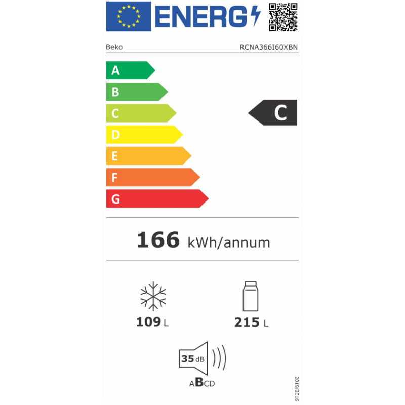 Beko kombinovani frižider RCNA366I60XBN