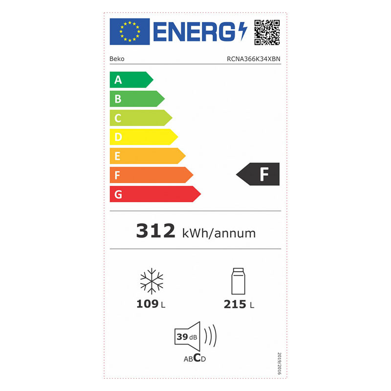 Beko kombinovani frižider RCNA366K34XBN