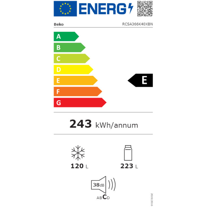 Beko kombinovani frižider RCSA366K40XBN