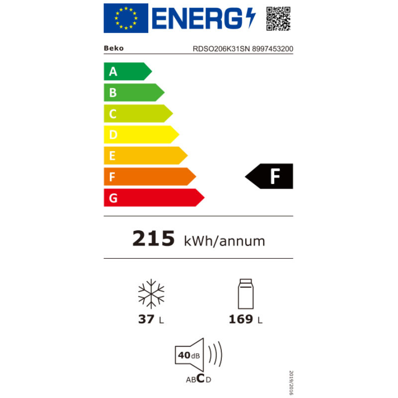 Beko kombinovani frižider RDSO206K31SN