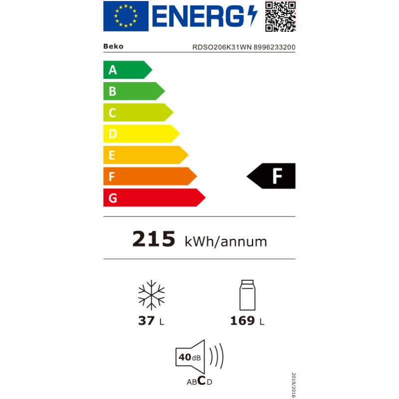 Beko kombinovani frižider RDSO206K31WN