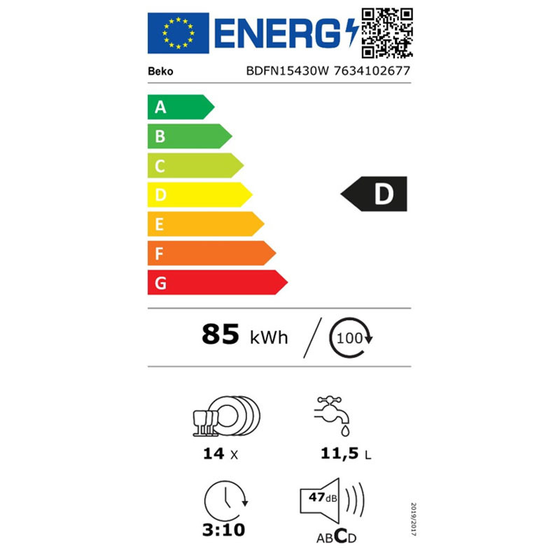 Beko mašina za pranje sudova BDFN15430W