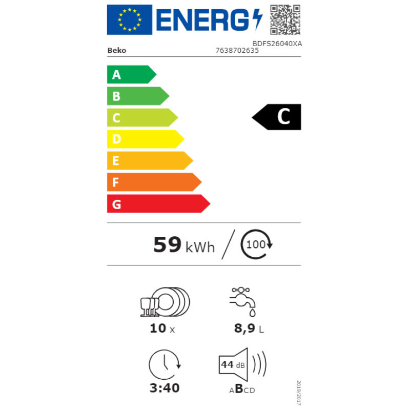 Beko mašina za pranje sudova BDFS 26040 XA