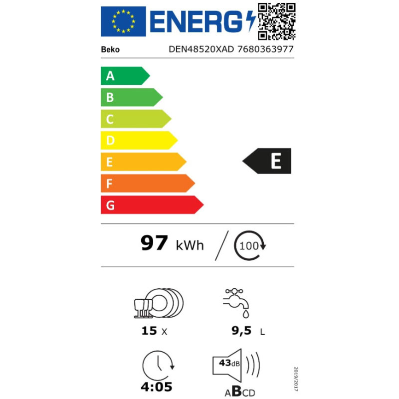 Beko mašina za pranje sudova DEN48520XAD
