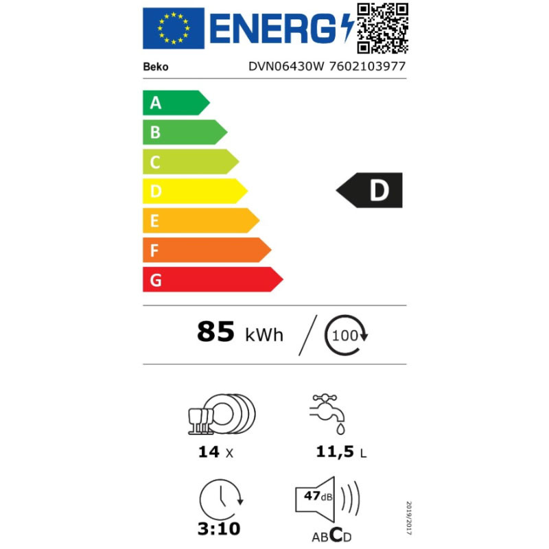 Beko mašina za pranje sudova DVN 06430 W