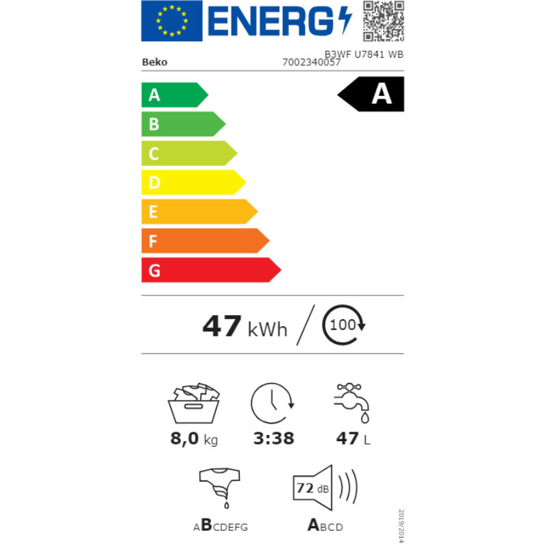 Beko mašina za pranje veša B3WF U7841 WB