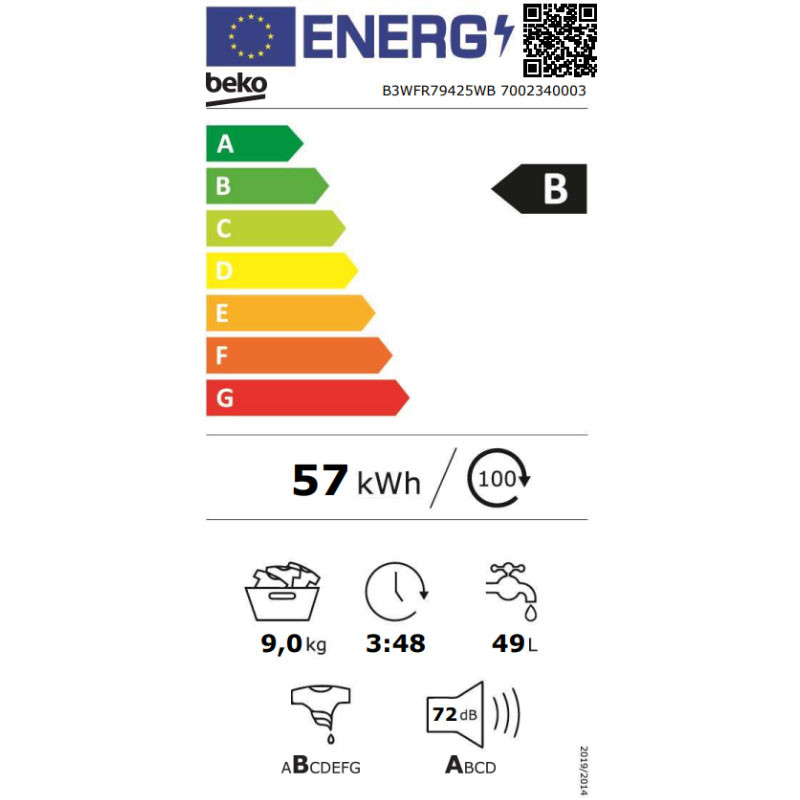 Beko mašina za pranje veša B3WFR79425WB