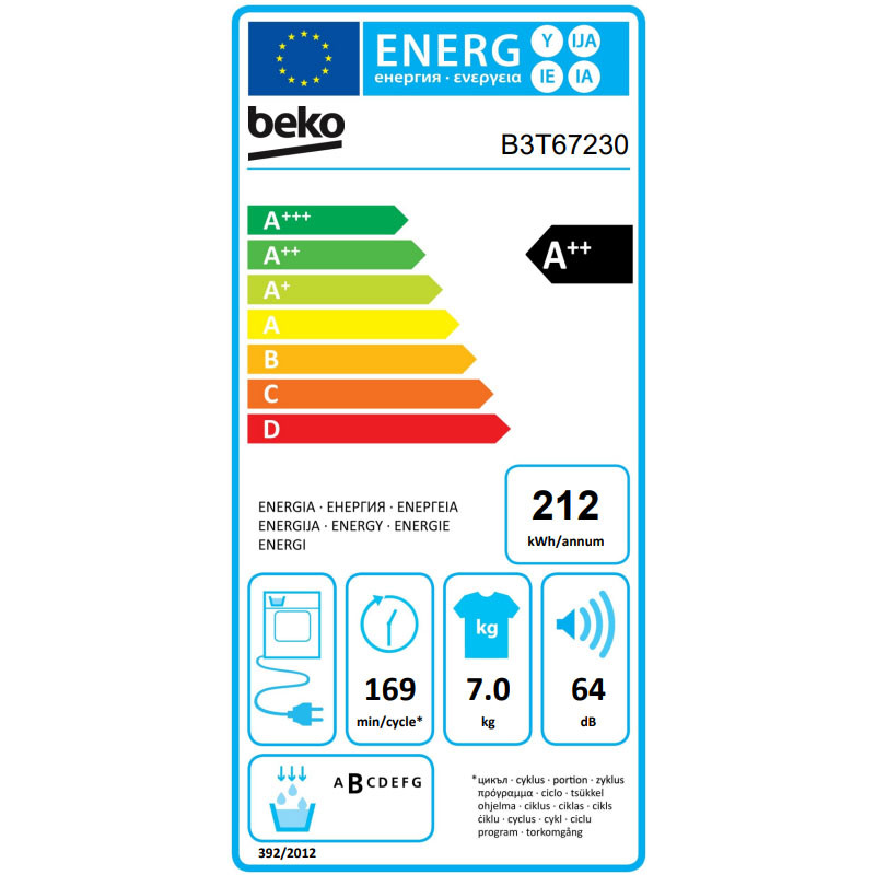 Beko mašina za sušenje veša B3T 67230