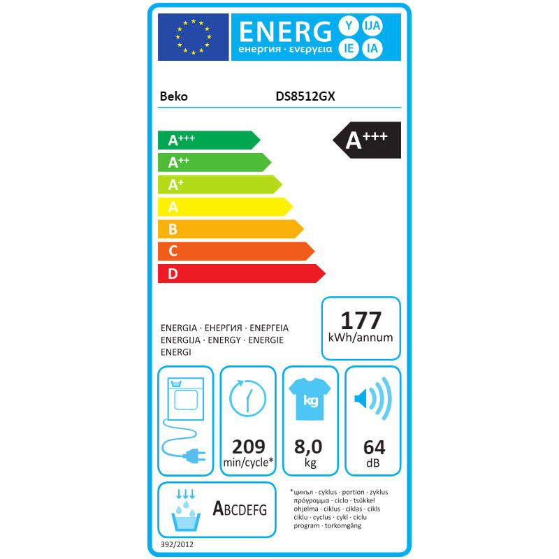 Beko mašina za sušenje veša DS8512GX