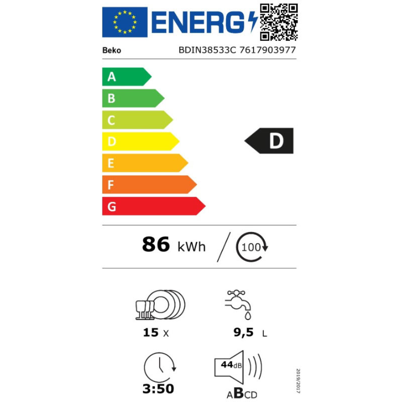 Beko ugradna mašina za pranje sudova BDIN 38643 C