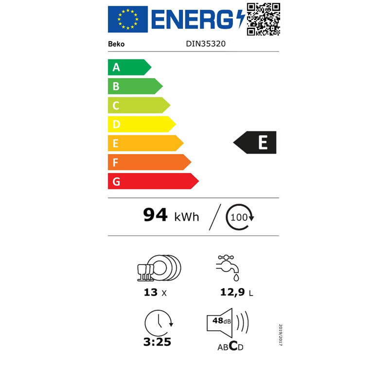 Beko ugradna mašina za pranje sudova DIN 35320