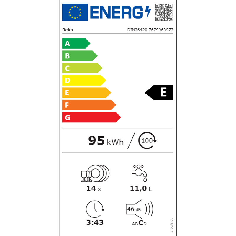 Beko ugradna mašina za pranje sudova DIN 36420