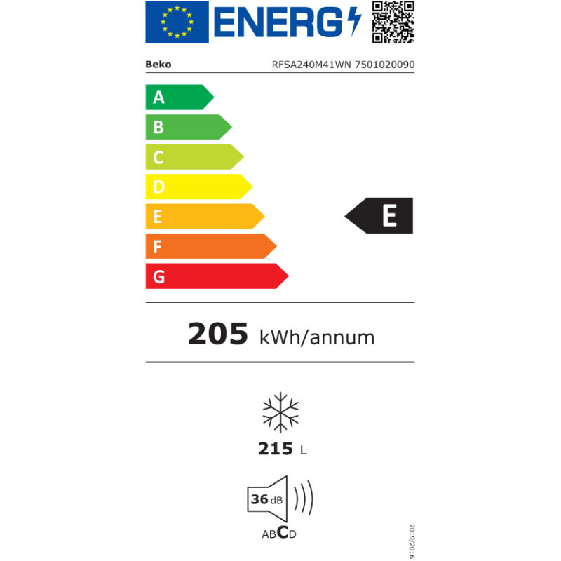 Beko vertikalni zamrziva? RFSA240M41WN 