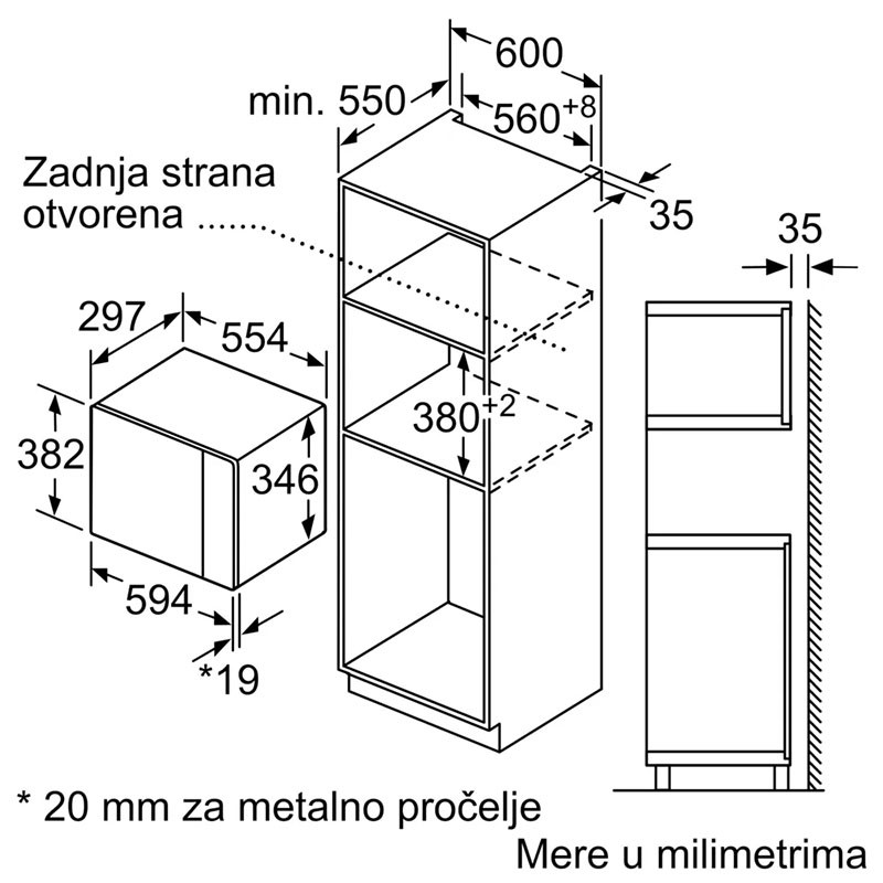 Bosch ugradna mikrotalasna BFL520MB0 