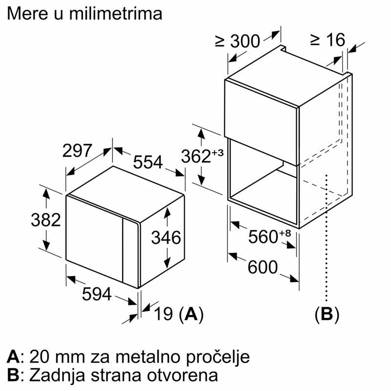 Bosch ugradna mikrotalasna BFL520MB0 