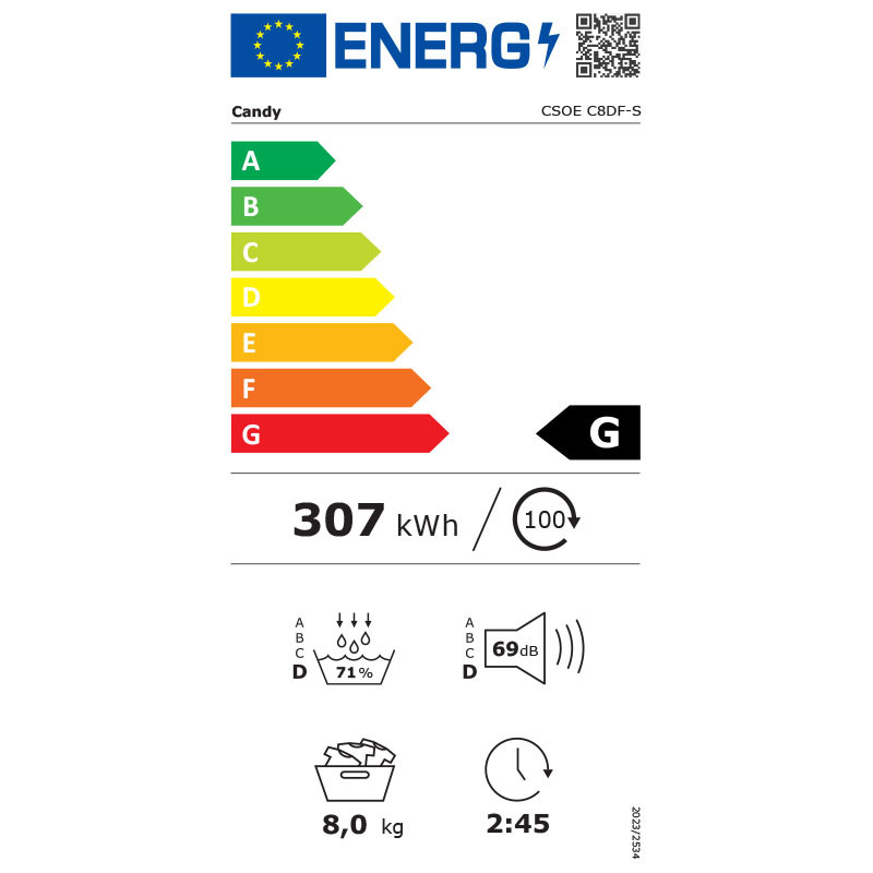 Candy mašina za sušenje veša CSOE C8DF-S