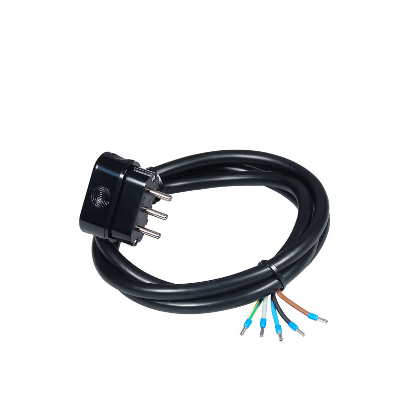 Commel priključni kabl trofazni 16A 400V 10000W Crni 1,5m H05VV-F 5G2,5