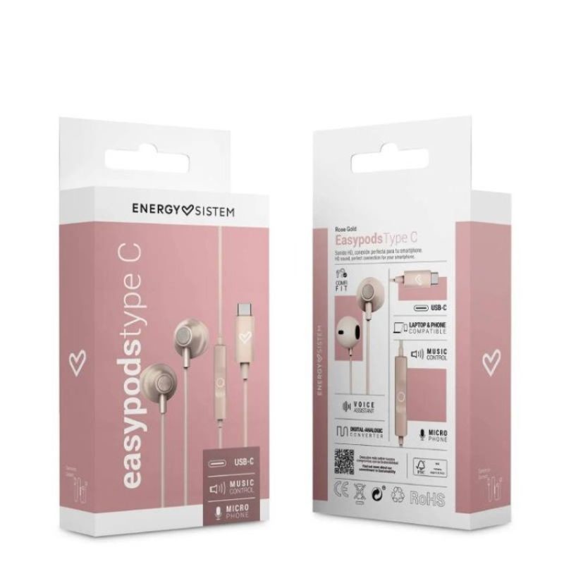 Energy sistem ži?ne slušalice  EasyPods Rose Gold type C 