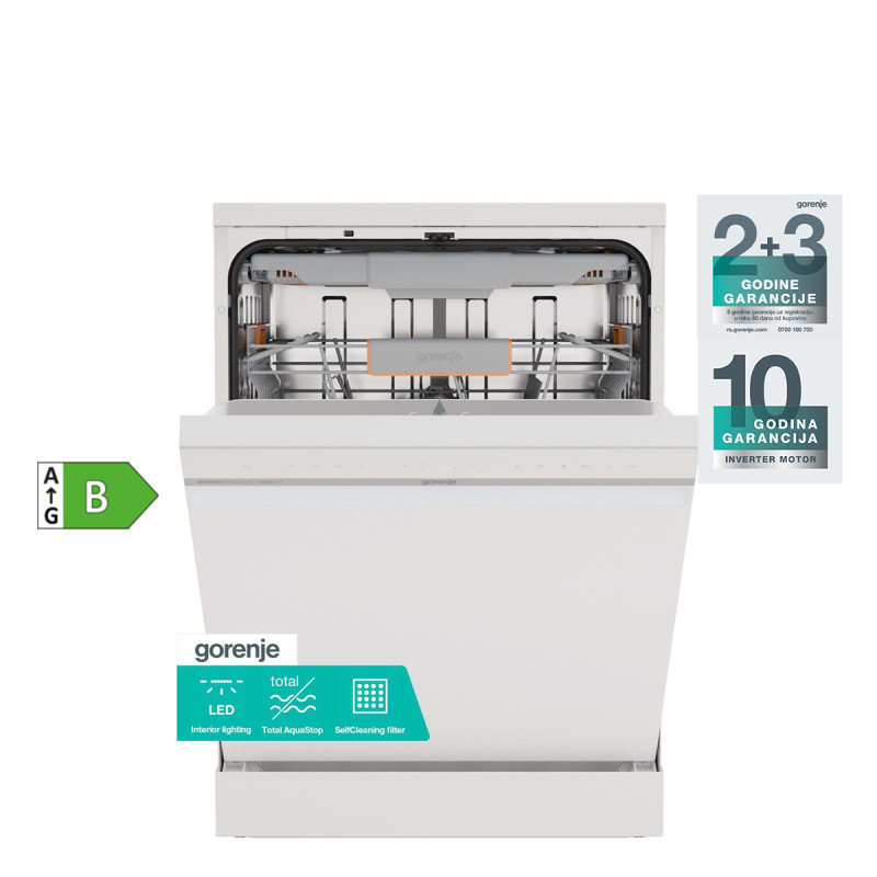 Gorenje mašina za pranje sudova GS673B90W + poklon Somat Gel i Machine Cleaner