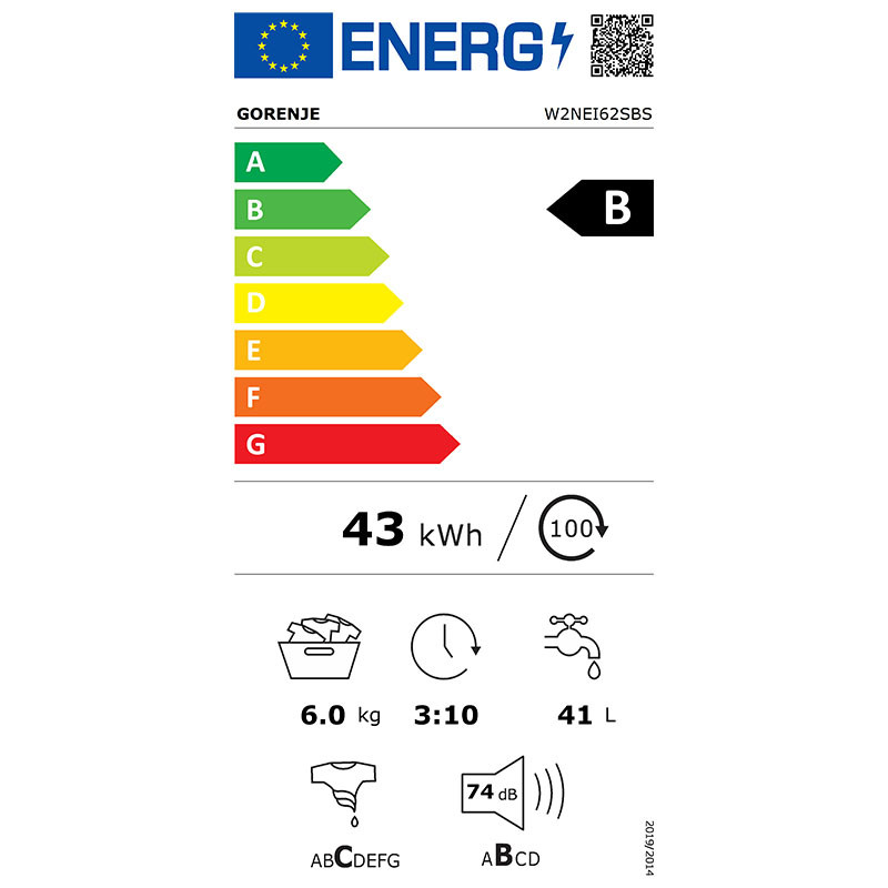 Gorenje mašina za pranje veša W2NEI 62 SBS