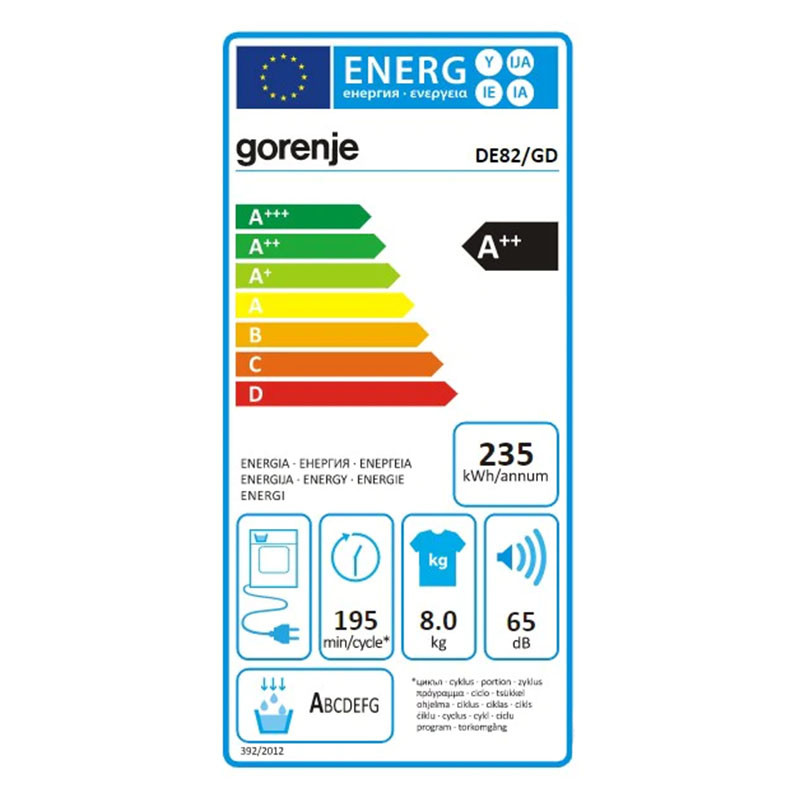 Gorenje mašina za sušenje veša DE 82/GD