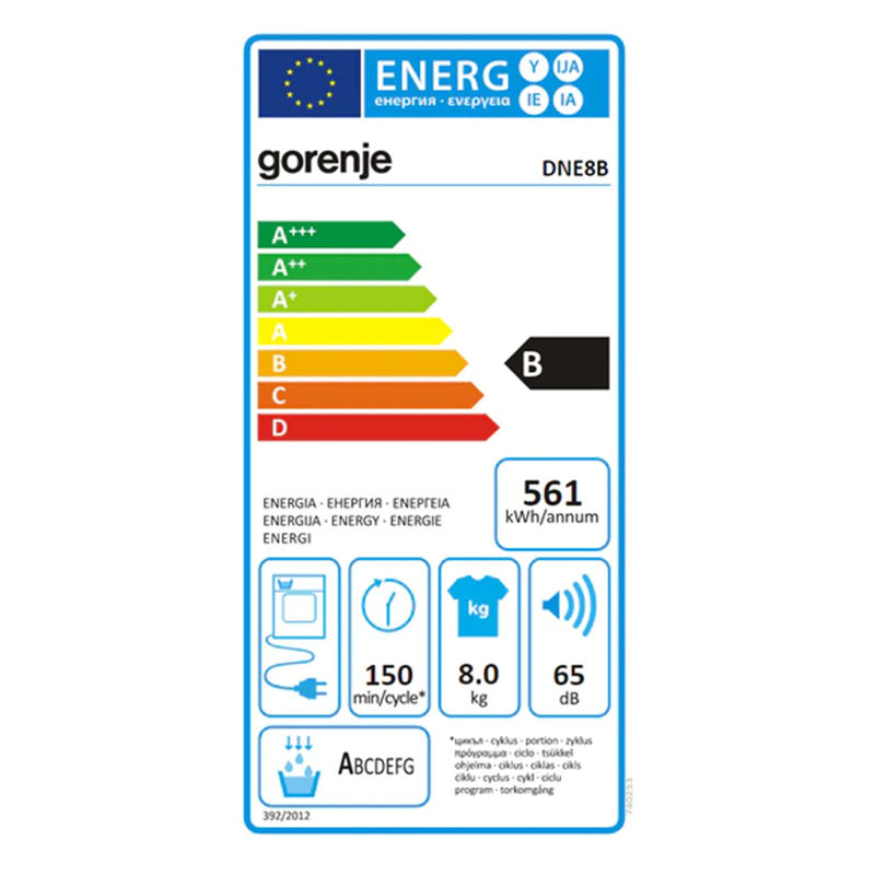 Gorenje mašina za sušenje veša DNE 8 B