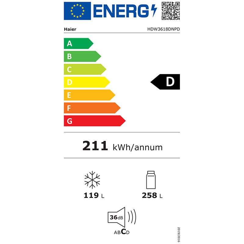 Haier kombinovani frižider HDW3618DNPD