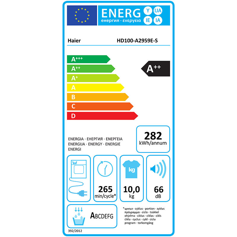 Haier mašina za sušenje veša HD100-A2959E-S