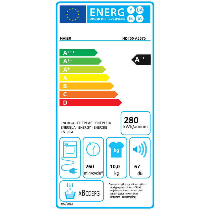 Haier mašina za sušenje veša HD100-A2979-S