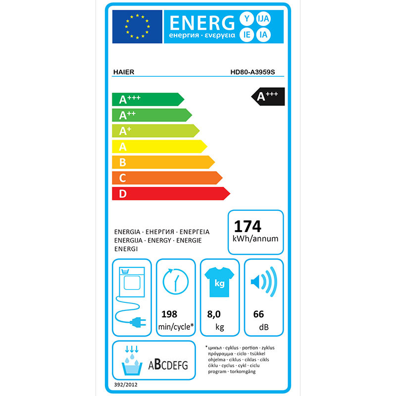 Haier mašina za sušenje veša HD80-A3959R-S