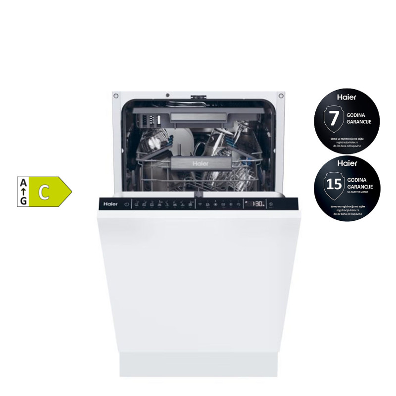 Haier ugradna mašina za pranje sudova XI 1C3TB2FB + poklon Somat Gel i Machine Cleaner