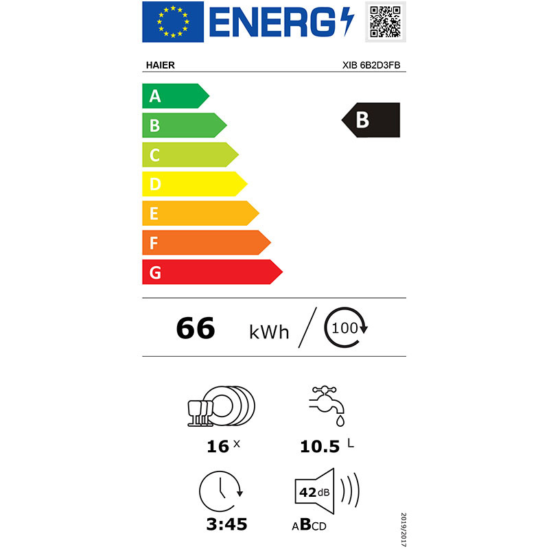 Haier ugradna mašina za pranje sudova XIB 6B2D3FB