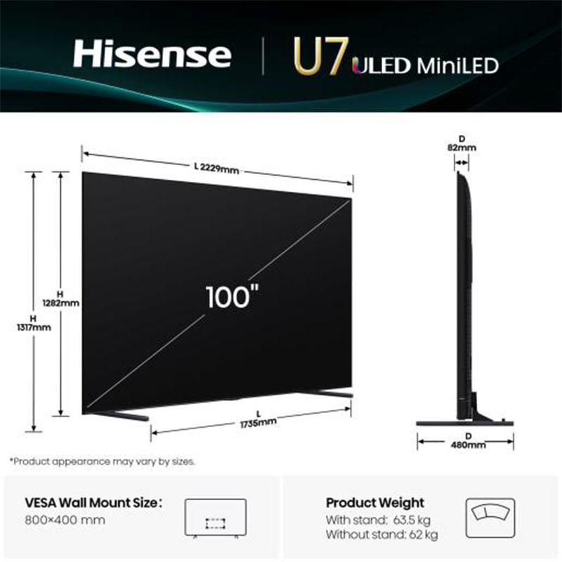 Hisense LED televizor 100U7Q HD Smart