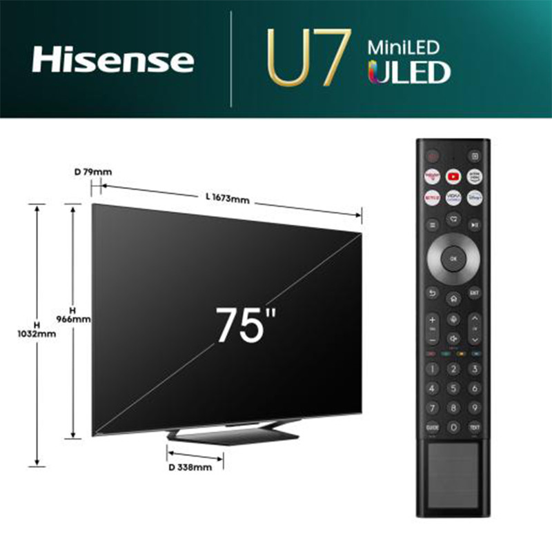 Hisense QLED televizo 75U7NQ Smart 