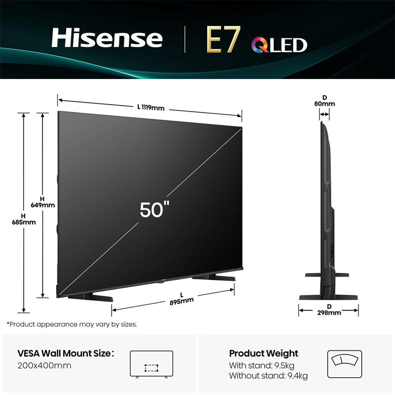 Hisense QLED televizor 50E7Q Smart