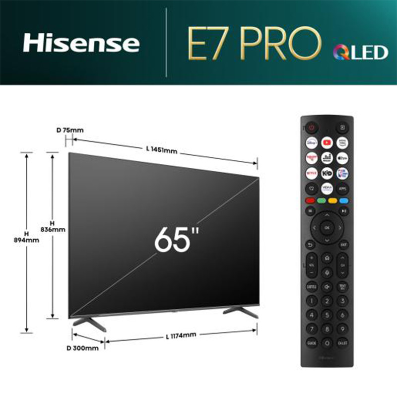 Hisense QLED televizor 65E7NQ PRO Smart