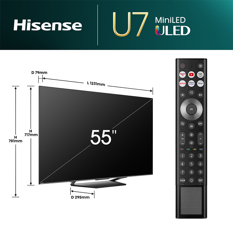 Hisense televizor 55U7NQ Mini LED Smart + poklon soundbar HS3100