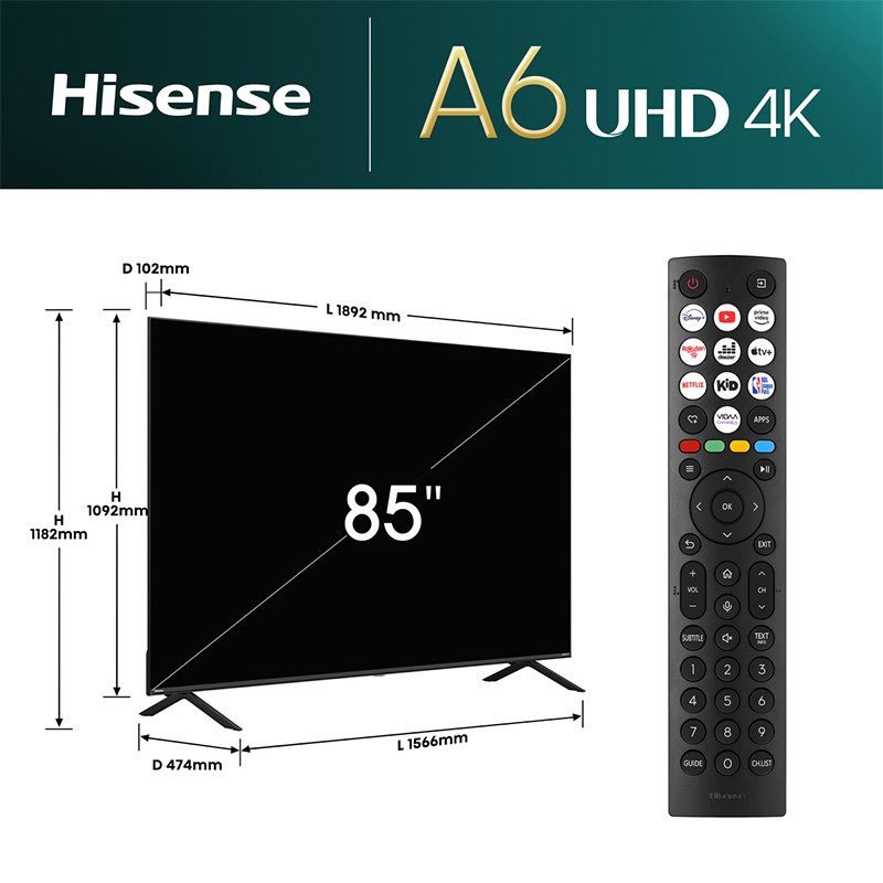 Hisense televizor 85A6N  DLED Smart