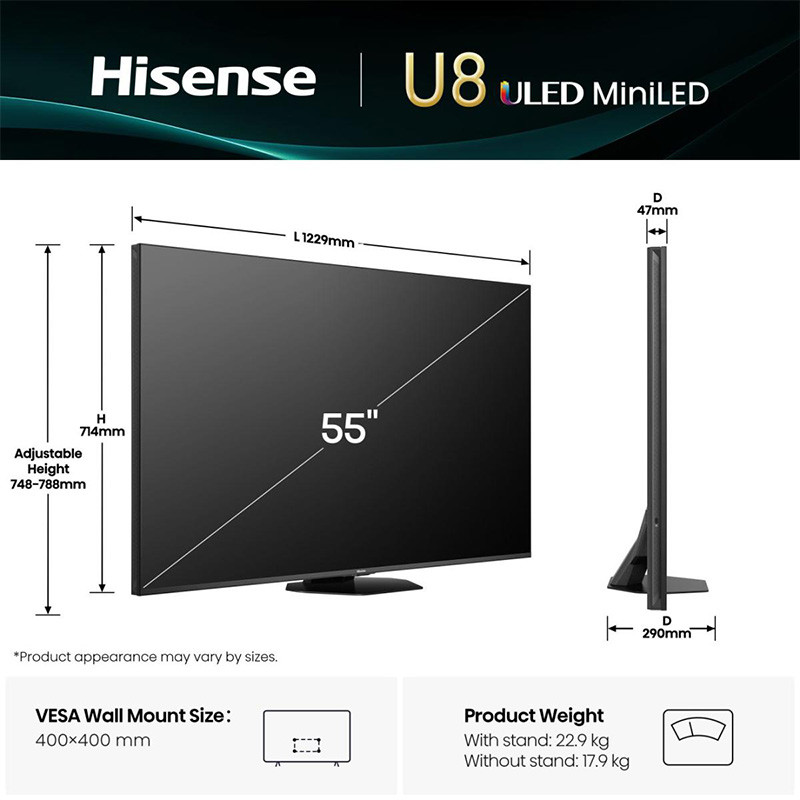 Hisense ULED Mini LED Smart televizor 55U8Q 