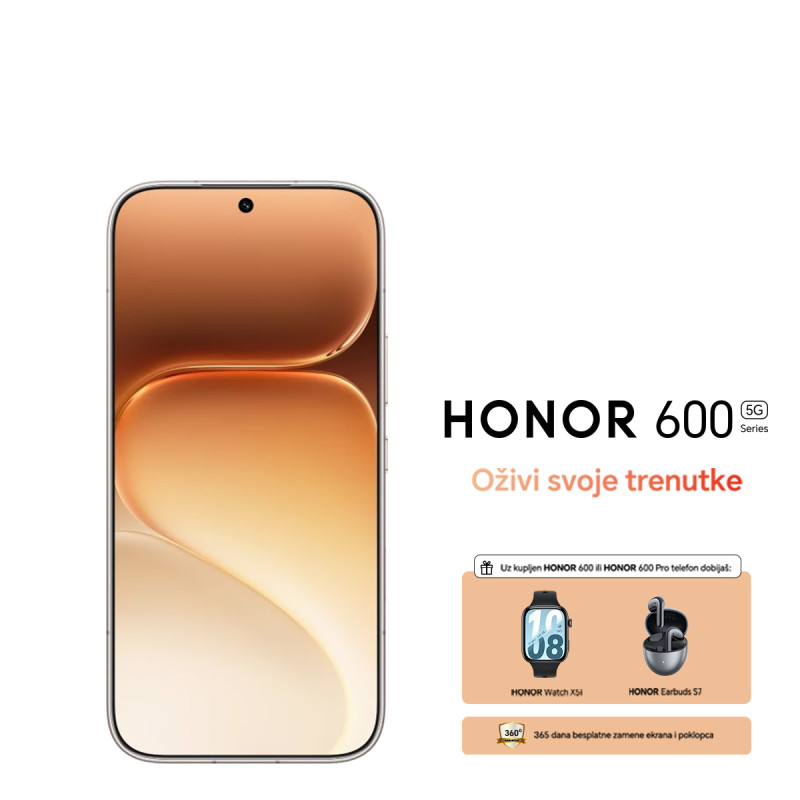 Honor 600 PRO smartphone 12GB 512GB zlatno bela + poklon vaučer 3000 rsd