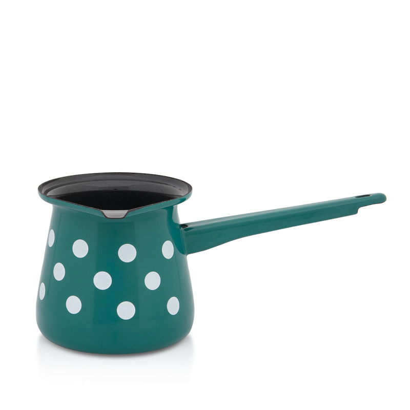 Metalac džezva BELE TUFNE NA ZELENOM 0,7lit