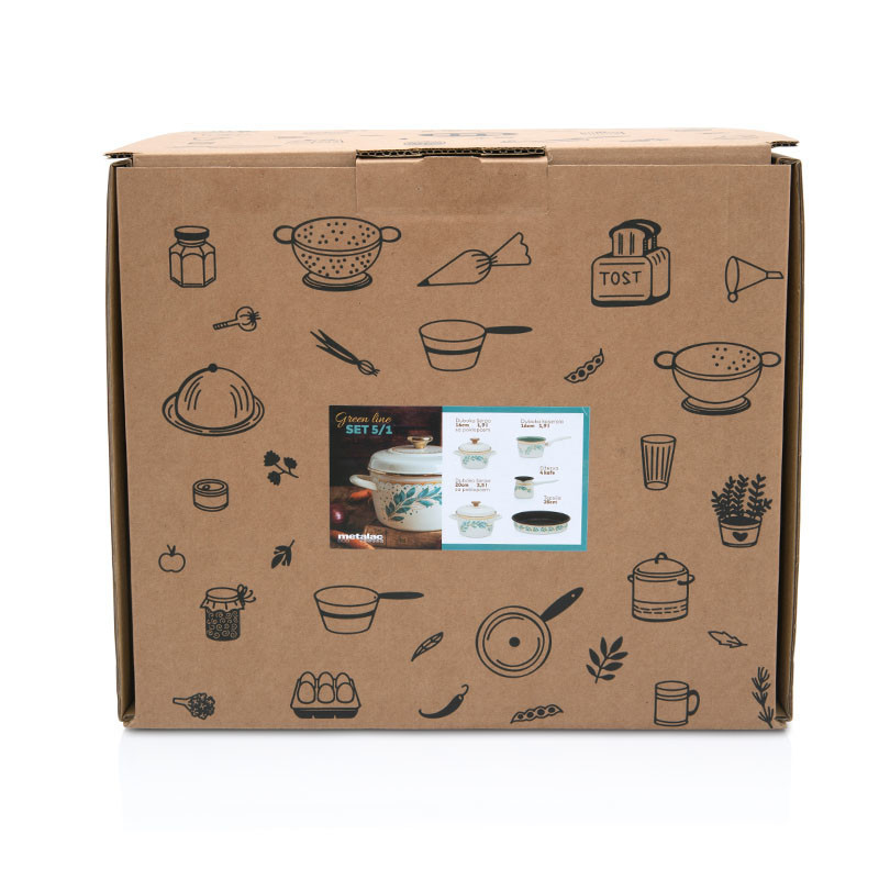 Metalac emajlirani set GREEN LINE 5/1 + poklon Sigma set noževa 5/1 i ljuštilica HL-1009