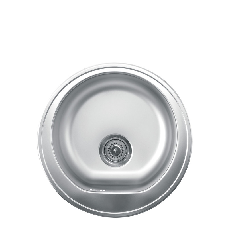 Metalac inox sudopera usadna okrugla Venera  E510 F9 polirana (bez otv. za bateriju)