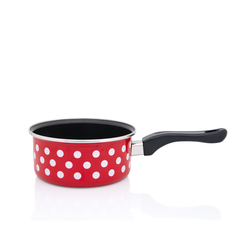 Metalac kaserola BELE TUFNE NA CRVENOM 16cm/1,5 lit