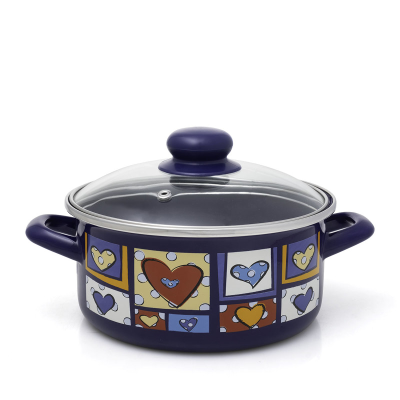 Metalac plitka šerpa HAPPY HEARTS 18cm/2l