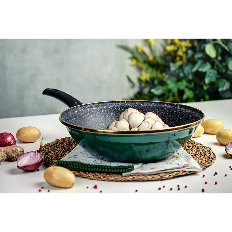 Metalac tiganj wok GRANIT INDUCTION ZELENI 28cm/3,5lit